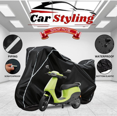 Car Styling Waterproof Two Wheeler Cover for Ola(Black, White)