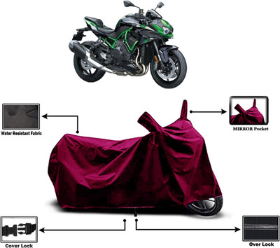 Amexride Two Wheeler Cover for Kawasaki(ZH2, Maroon)