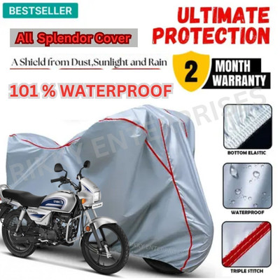 AutoGalaxy Waterproof Two Wheeler Cover for Hero(Splendor, Silver)