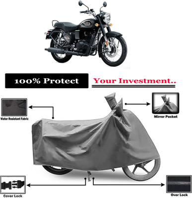 Amexride Two Wheeler Cover for Royal Enfield(Bullet 350, Grey)