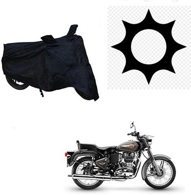 MMSSTAR Waterproof Two Wheeler Cover for Royal Enfield(Bullet 500, Black)