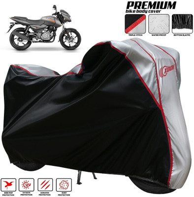 xodi Waterproof Two Wheeler Cover for Bajaj(Pulsar 180 DTS-i, Silver, Black)