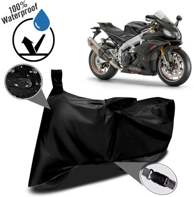 ROYAL AUTO MART Waterproof Two Wheeler Cover for Aprilia(RSV4, Black)