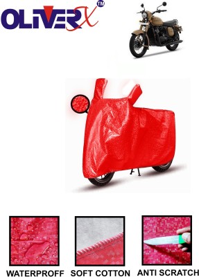 OliverX Waterproof Two Wheeler Cover for Mahindra(Jawa, Red)