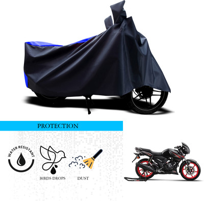 ANTHUB Waterproof Two Wheeler Cover for TVS(Apache, Black, Blue)