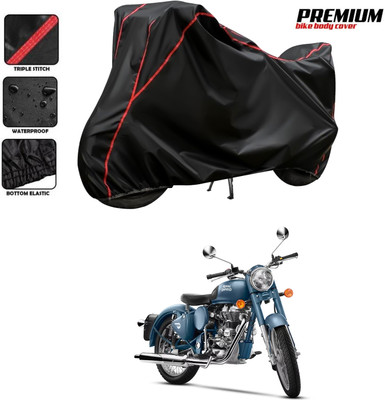 PAGORA Waterproof Two Wheeler Cover for Royal Enfield(Classic Squadron, Black)