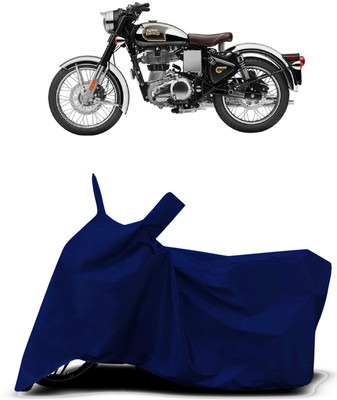 VESMEI Two Wheeler Cover for Royal Enfield(Classic Stealth Black BS6, Blue)