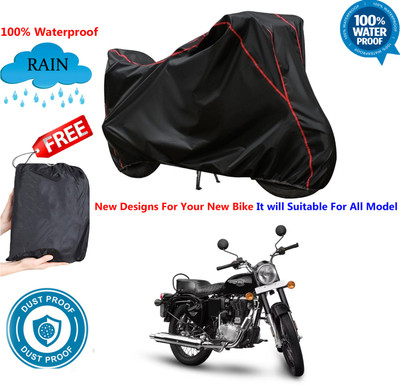AUTOCAD Waterproof Two Wheeler Cover for Royal Enfield(Bullet 350 Twinspark, Black)