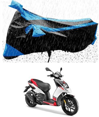 Genipap Two Wheeler Cover for Aprilia(SR 150, Blue, Black)