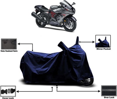 Amexride Two Wheeler Cover for Kawasaki(Ninja ZX-14R, Blue)