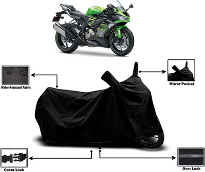 Amexride Two Wheeler Cover for Kawasaki(Ninja ZX-6R, Black)
