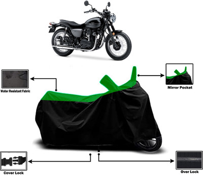 Amexride Two Wheeler Cover for Kawasaki(W800, Green)