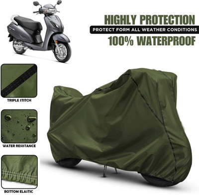 Shiv Kanha Waterproof Two Wheeler Cover for Honda(Activa 6G, Green, Black)