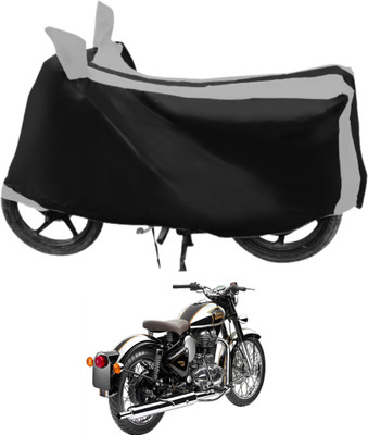 Euro Care Waterproof Two Wheeler Cover for Royal Enfield(Classic Chrome, Silver)
