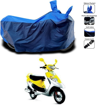 DeepShakshi AUTOMOTIVE Two Wheeler Cover for TVS(Scooty Pep+, Black, Blue)