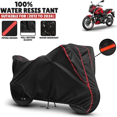 Mwiss Waterproof Two Wheeler Cover for Bajaj(Pulsar 150, Black, Red)