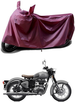 THE REAL ARV Waterproof Two Wheeler Cover for Royal Enfield(Classic Gunmetal, Maroon)