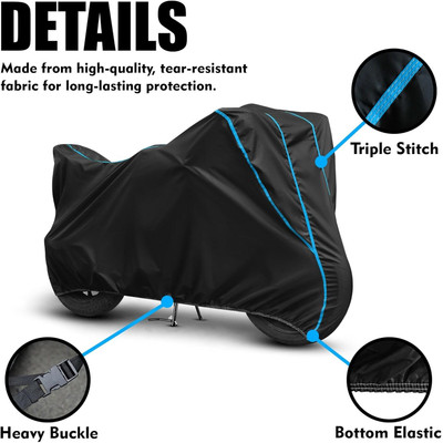 KroniX Waterproof Two Wheeler Cover for Bajaj(Pulsar 200 NS DTS-i, Black, Blue)