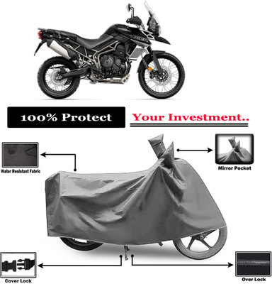 Amexride Two Wheeler Cover for Triumph(Tiger 800, Grey)