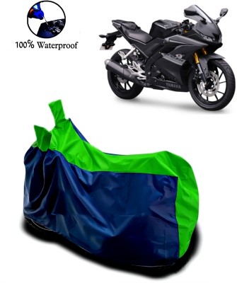 Autofly Waterproof Two Wheeler Cover for Yamaha(R15 V3, Blue, Green)