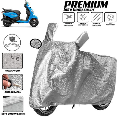 MADAFIYA Two Wheeler Cover for Hero(MotoCorp Pleasure Plus, Silver)