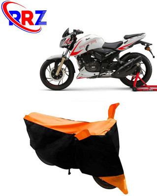 RRZ Waterproof Two Wheeler Cover for TVS(Apache RTR 200, Black, Orange)