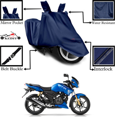 KEDIT Two Wheeler Cover for TVS(Apache, Blue)
