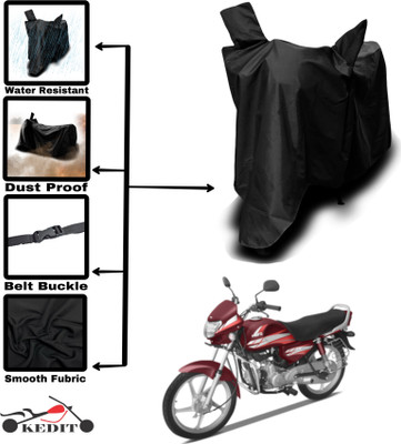 KEDIT Two Wheeler Cover for Hero(CD deluxe, Black)