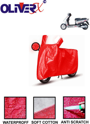 AUTOCAD Waterproof Two Wheeler Cover for Hero(Electric NYX HS500 ER BS6, Red)