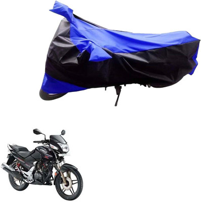 MMSSTAR Waterproof Two Wheeler Cover for Hero(CBZ, Black, Blue)