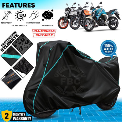 AutoGalaxy Waterproof Two Wheeler Cover for Yamaha(FZ FI BS6, Black, Blue)