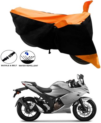 Ascension Two Wheeler Cover for Suzuki(Gixxer SF 250, Black, Orange)