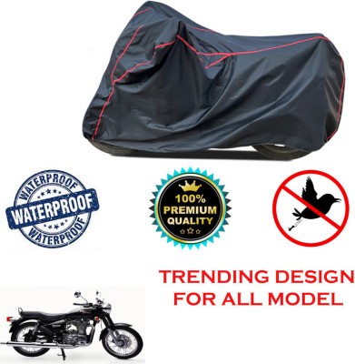 THE REAL ARV Waterproof Two Wheeler Cover for Royal Enfield(Electra Delux, Black)