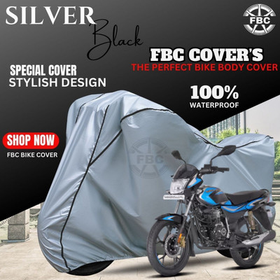 FBC Waterproof Two Wheeler Cover for Bajaj(Platina, Silver)