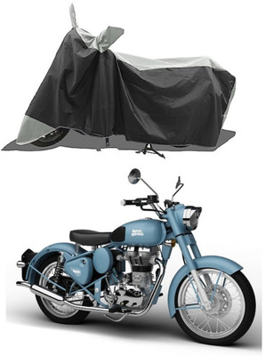 GROFATIK Two Wheeler Cover for Royal Enfield(Classic Squadron, White)