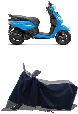 SUGASHRI Waterproof Two Wheeler Cover for Hero(Pleasure Plus, Grey, Blue)