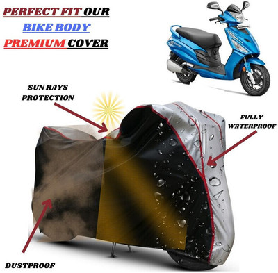 kerwa Waterproof Two Wheeler Cover for Hero(Maestro, Black, Silver)