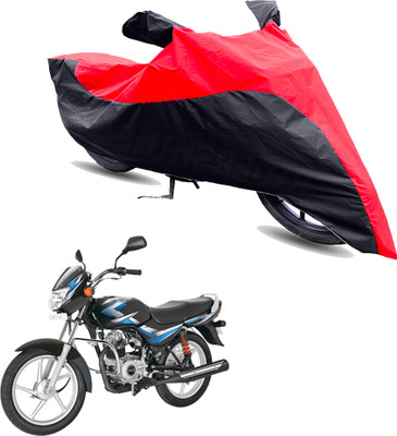 Motodreka Two Wheeler Cover for Bajaj(CT 100, Red, Black)
