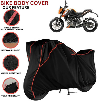 kerwa Waterproof Two Wheeler Cover for KTM(125 Duke, Black, Red)