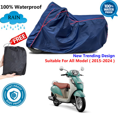 AUTOCAD Waterproof Two Wheeler Cover for Suzuki(New Access 125, Blue, Red)