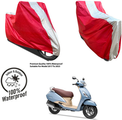 AUTOCAD Waterproof Two Wheeler Cover for Yamaha(YZF-R15 V2, Silver, Red)