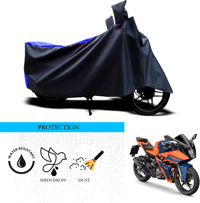 ANTHUB Waterproof Two Wheeler Cover for KTM(RC125, Black, Blue)
