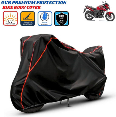 Delphinium Waterproof Two Wheeler Cover for Honda(SR 160, Black, Red)