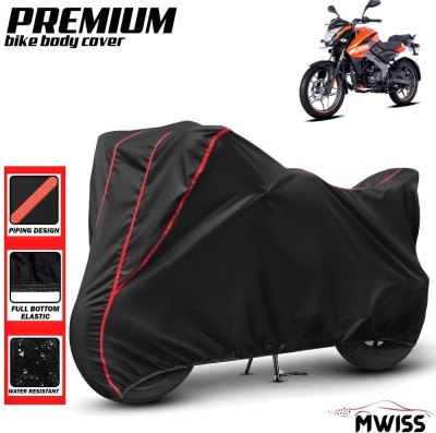 Mwiss Waterproof Two Wheeler Cover for Bajaj(Pulsar NS125, Black, Red)