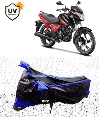 RRZ Waterproof Two Wheeler Cover for Hero(Glamour, Black, Blue)