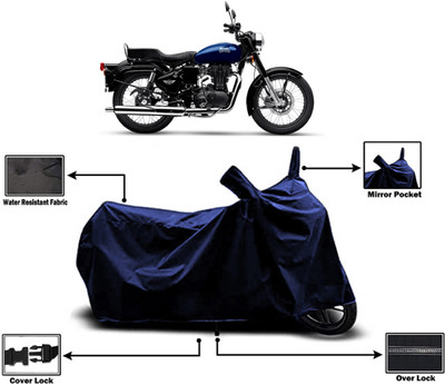 Amexride Two Wheeler Cover for Royal Enfield(Bullet 350 New BS6, Blue)