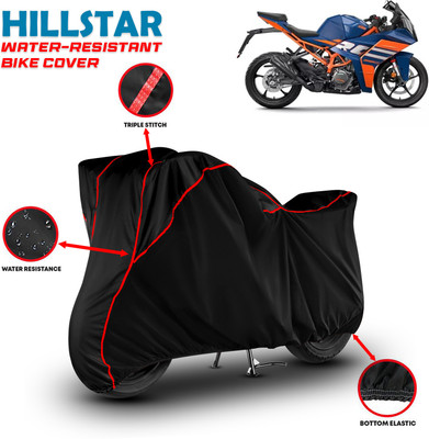 HILLSTAR Waterproof Two Wheeler Cover for KTM(RC 390, Black, Red)