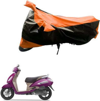Mdstar Waterproof Two Wheeler Cover for TVS(Jupiter, Black, Orange)