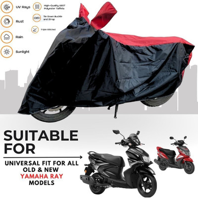 MADAFIYA Two Wheeler Cover for Yamaha(Ray-ZR 125FI BS6, Black, Red)