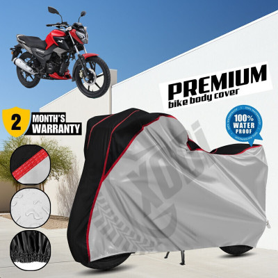 xodi Waterproof Two Wheeler Cover for TVS(Raider, Silver, Black)